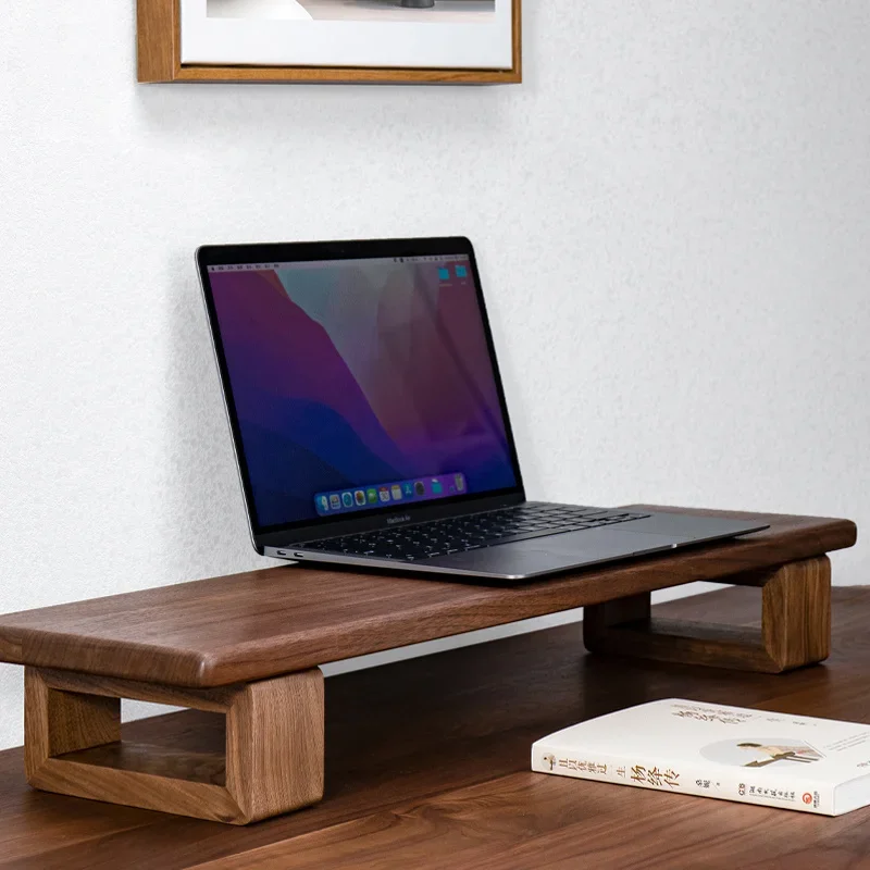 Solid Wood Computer Stand Can Store Laptop Base Environmental Protection Anti Slip Adjustable Height Table Laptop Stand