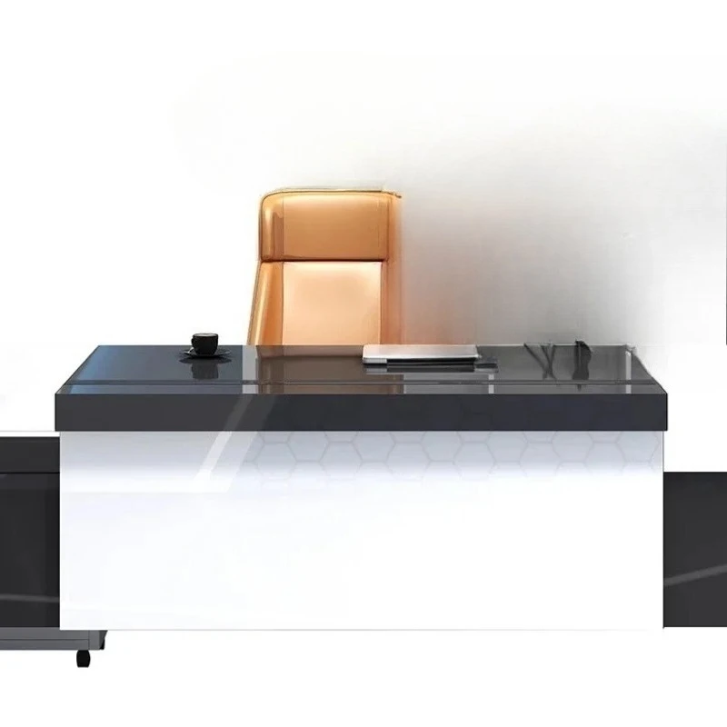 

Office Desk Computer Table Luxury Design Boss Motion Desk Lateral File Cabinet Modern Office Furniture Mesa Plegable Desk