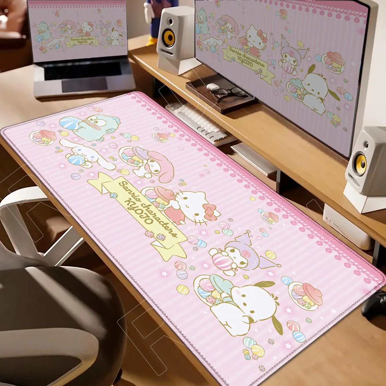 

Cartoon Sanrio Kawaii Cute Cat Hello Kitty Cinnamoroll Kuromi My Melody Mousepad Mouse Mat Desk Mat with Pad Gaming Accessories