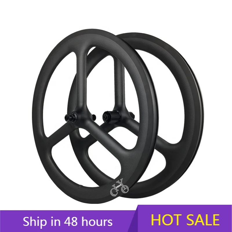 

POWER LEAP Carbon Wheel Bicycle 20 Inch 3 Spokes Bmx Wheels 451 Tri-spoke Wheels Disc Brake/v Brake Clincher Three Spokes Bicycl