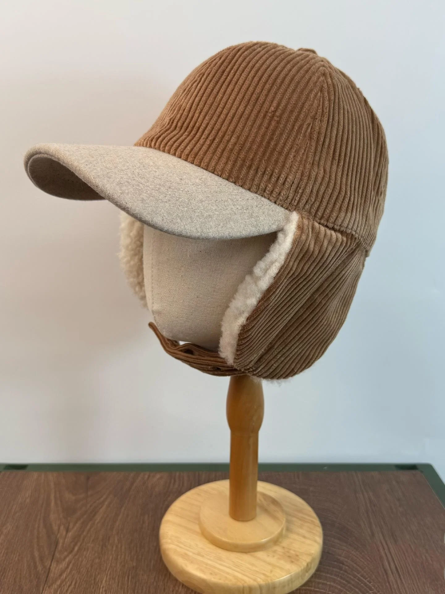 High Quali Corduroy Patchwork Baseball Cap Autumn Winter Fce Lined Cold Proof Ear Protection ex Lei Feng Sle Cap
