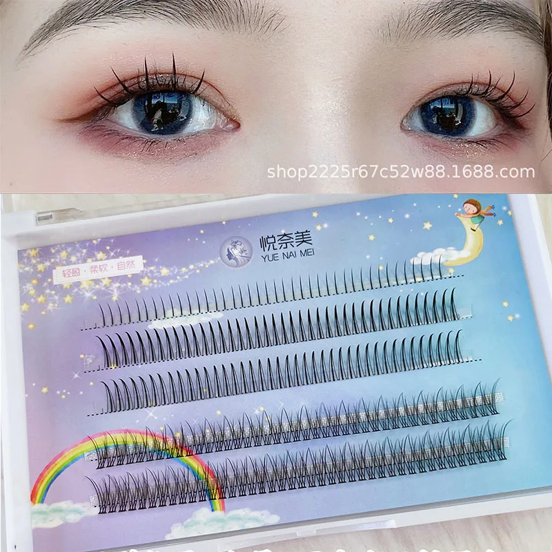 New Fishtail Type A Fairy Mix False Eyelashes Natural Simulation Grafting Single Cluster Color Eyelashes Makeup Beauty Tools