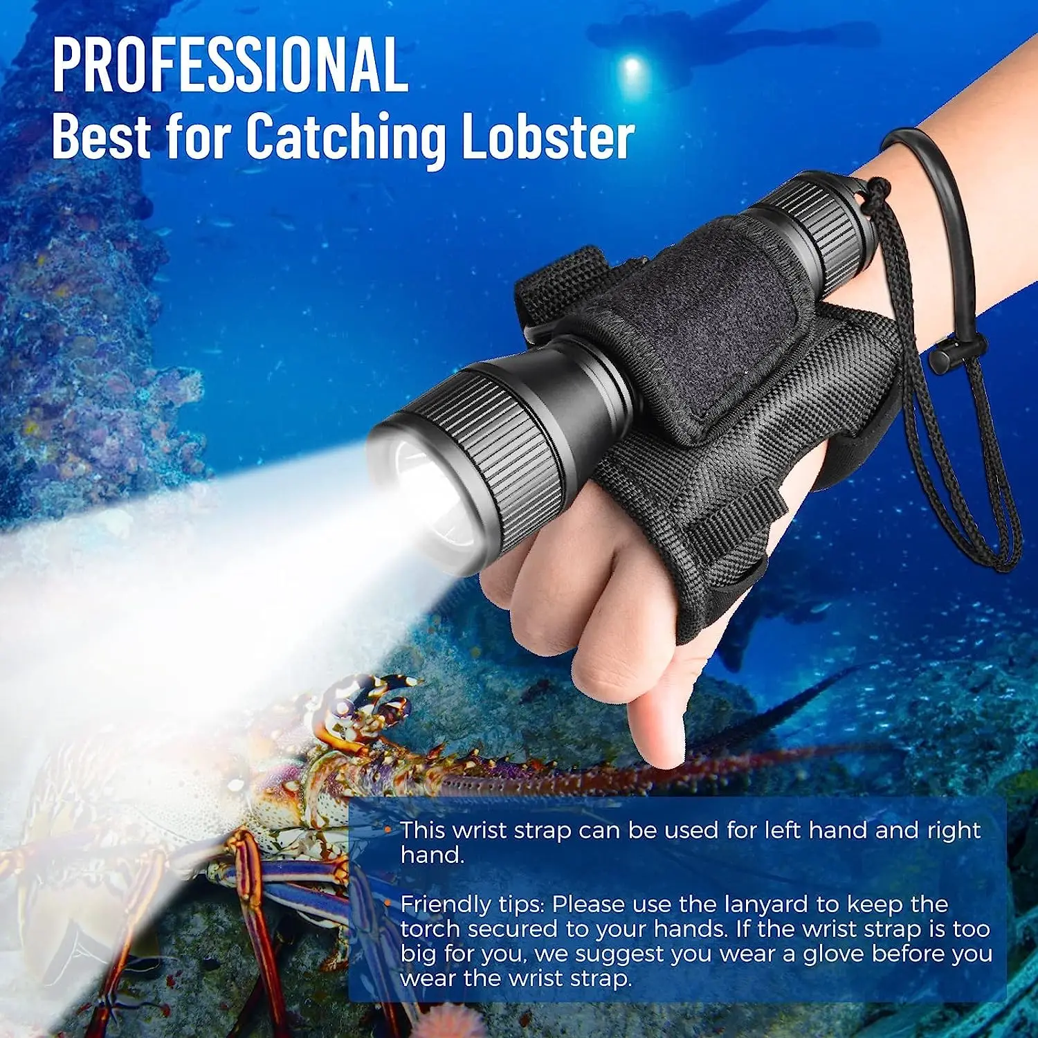 ORCATORCH D550 Professional Diving Flashlight Powerful Underwater Lantern Scuba Diving Torch Light LED Lamp for Diving Equipment