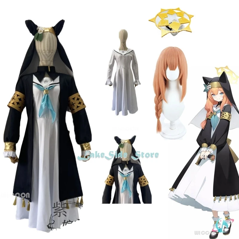 Game Blue Archive Iochi Mari Cosplay Costume Nun Sister Outfit Hasumi Cosplay Costume Prop Halloween Anime Set Women Dress