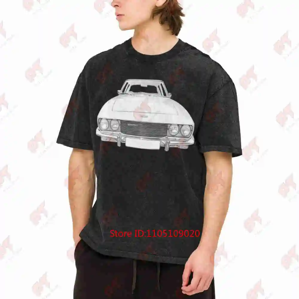 British Classic Car Jensen Interceptor Vintage Washed Tee Pure Cotton T-Shirt