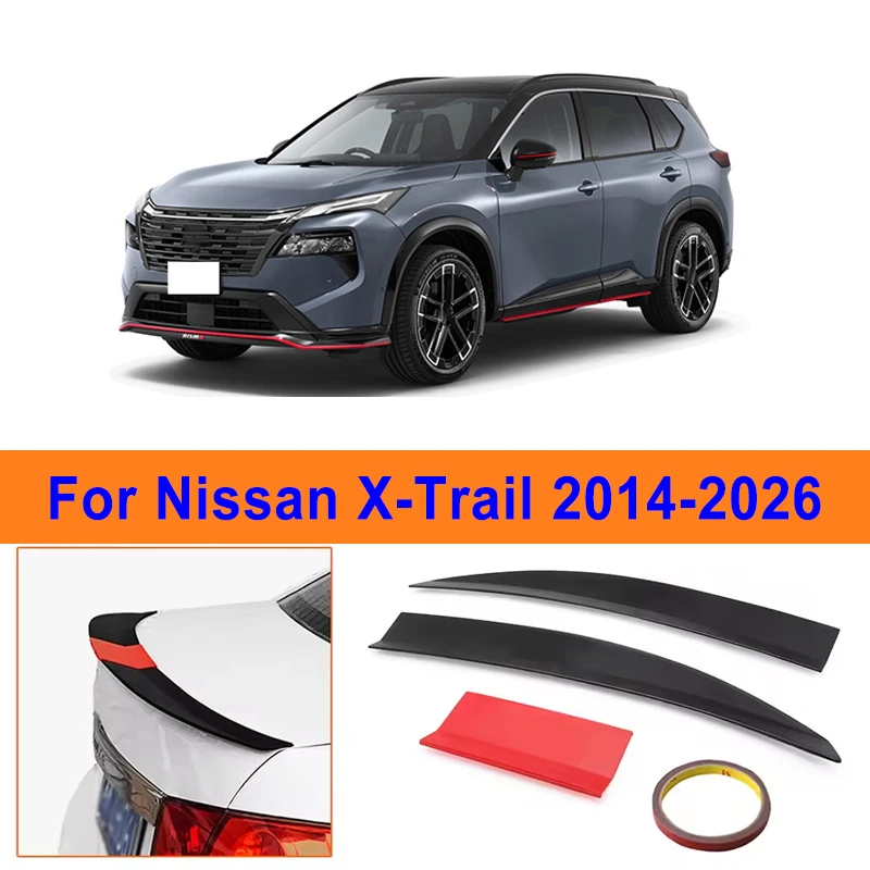 

For Nissan X-Trail 2014-2026 3-Section ABS Rear Trunk Spoiler 115-125cm Adjustable Sports Decor Top Wing Car Exterior Parts