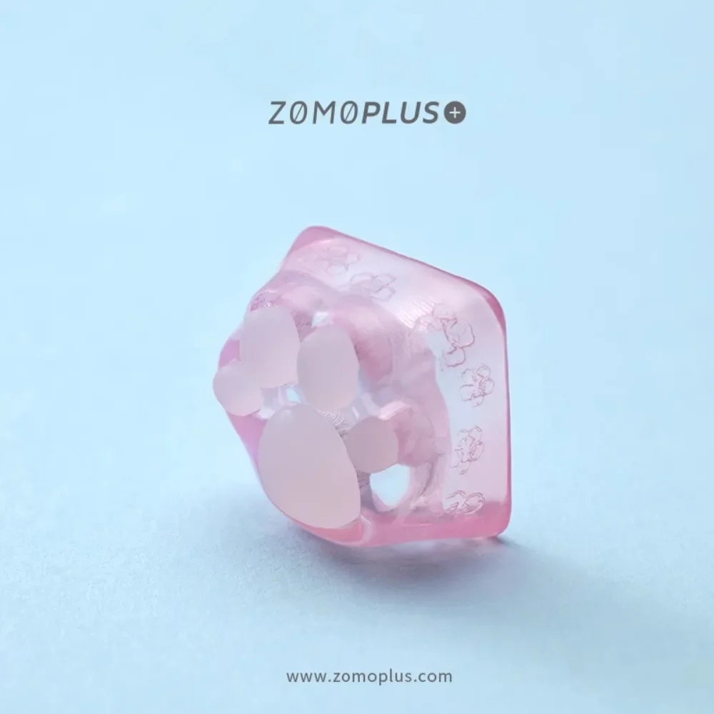 ZOMO Cat Claw Theme Keycaps 3D Printing Transparent Resin OEM Profile UV Spraying Custom Keycap for Gaming Mechanical Keyboard