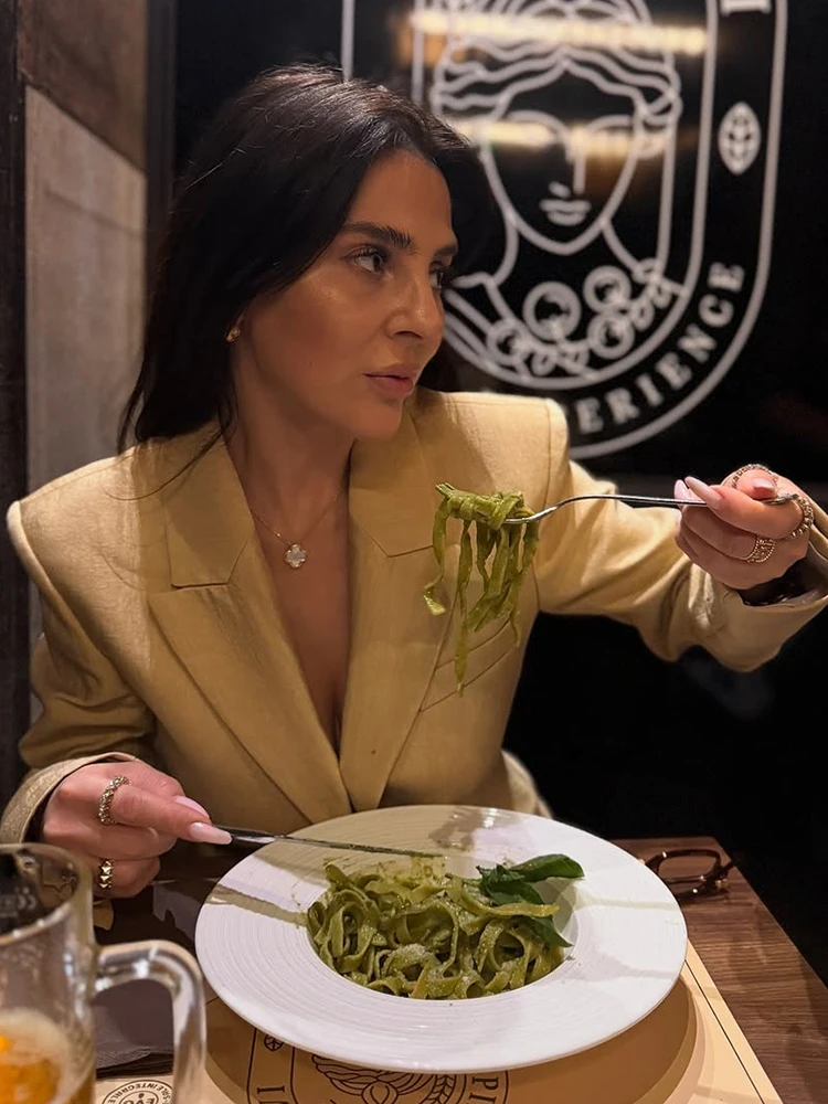 Abrigos de dos botones con solapa de manga larga para mujer, chaqueta holgada con bolsillo plisado liso elegante, traje para señora nueva, ropa de abrigo Formal para oficina de otoño