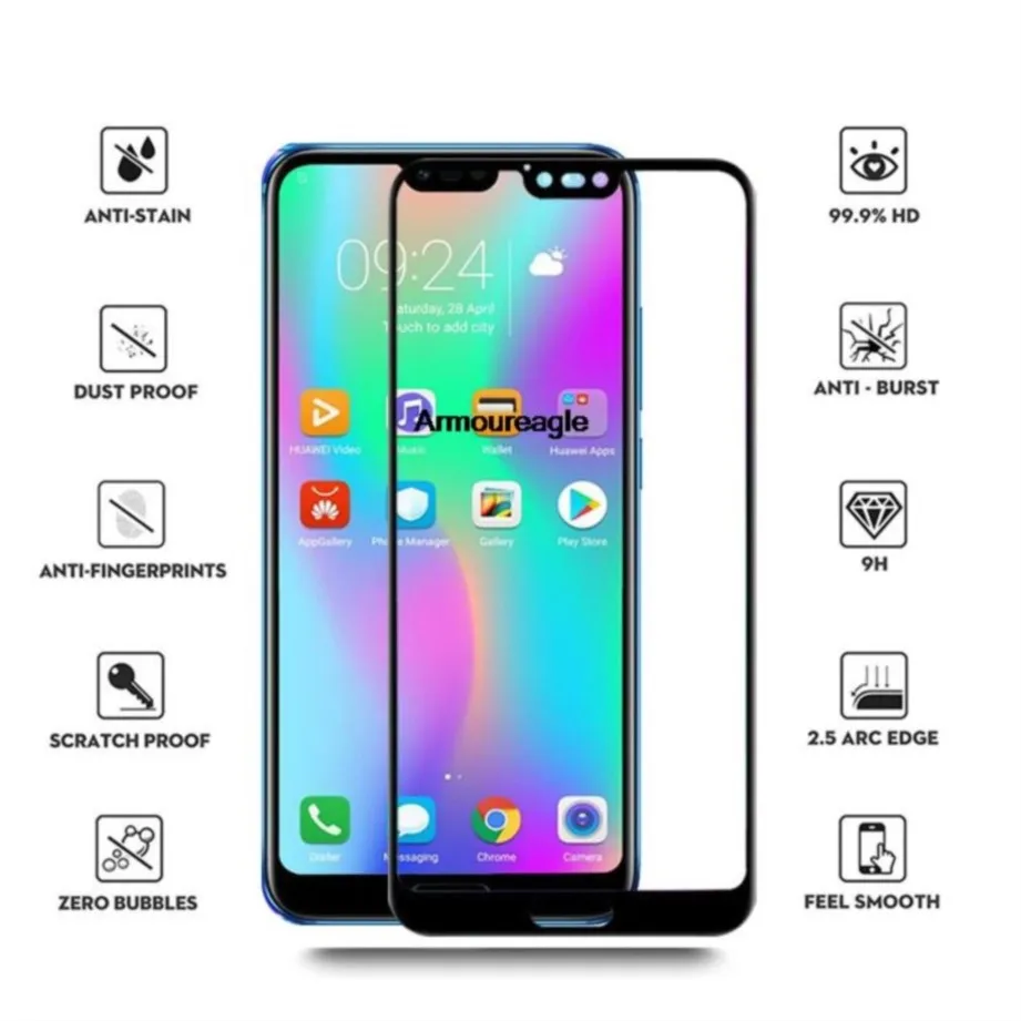 tempered glass guard on for huawei honor 10 protective glass screen protector glass honor10 film col-l29 l29 full cover 9h