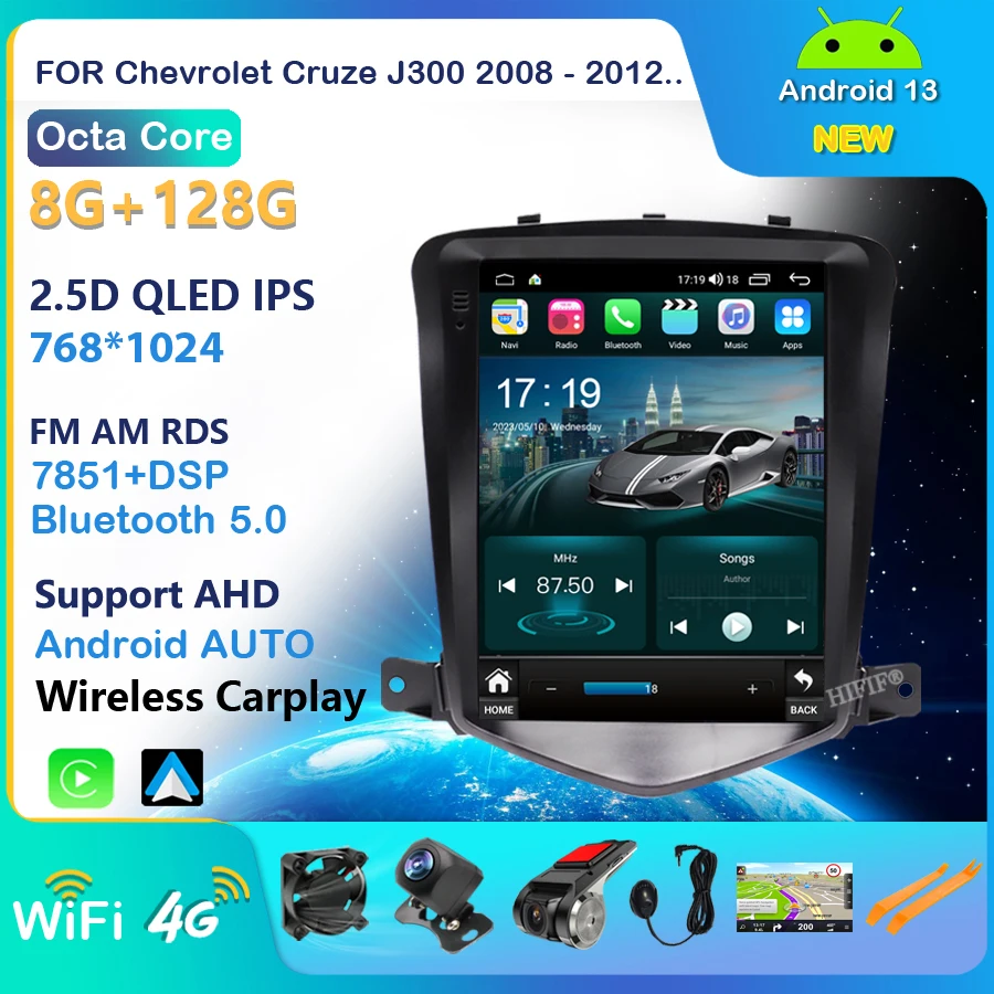 

Android 13 Player For Chevrolet Cruze J300 2008 - 2012 2din Radio Multimedia Video GPS Navigation 2 din For Tesla style