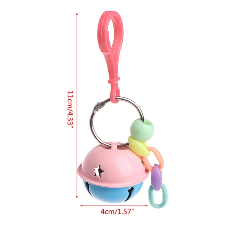 F92B Parrot Chew Swing ระฆังโลหะสีสันสดใสนกแขวนของเล่นกรงตกแต่ง