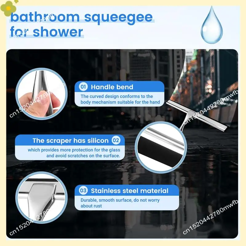 LDHL Премиум-скребок из нержавеющей стали для душевых дверей, ванной комнаты, окон и автомобильных стекол, универсальный стеклоочиститель