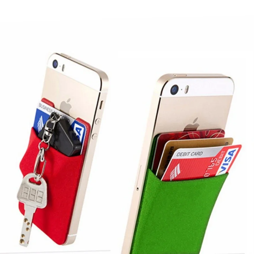 

2019 Fashion Elastic Lycra Adhesive Cell Phone ID Credit Card Holder Women Sticker Pocket Wallet Case Card Holder #D