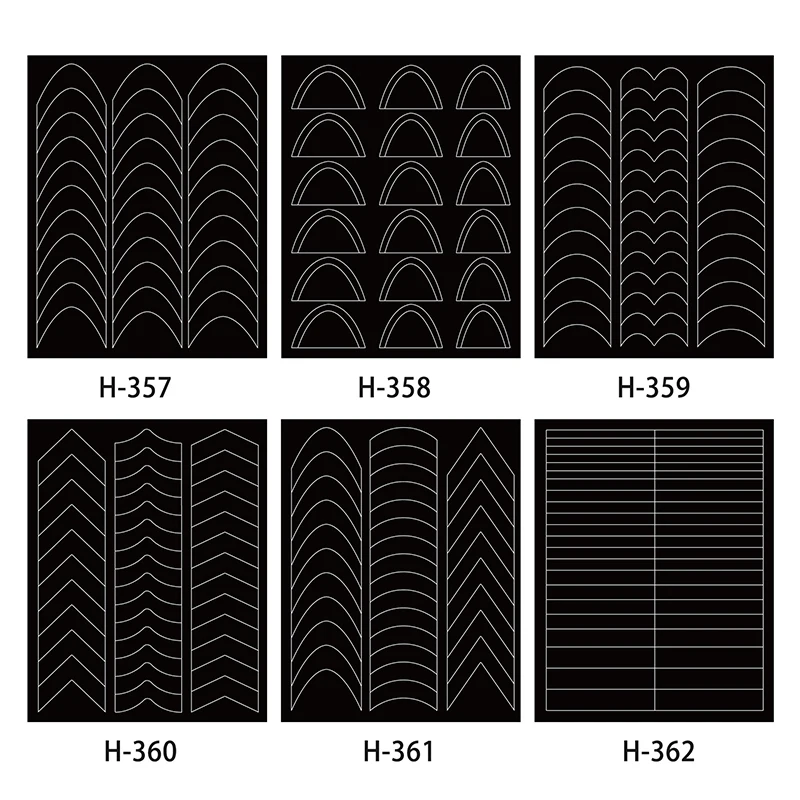 شرائط استنسل مانيكير فرنسية لفن الأظافر ، أشكال أظافر الشريط ، ملصقا أدلة طرف الحافة ، خط متموج ديي ، نصائح أدلة ملصقات ، أدوات الأظافر
