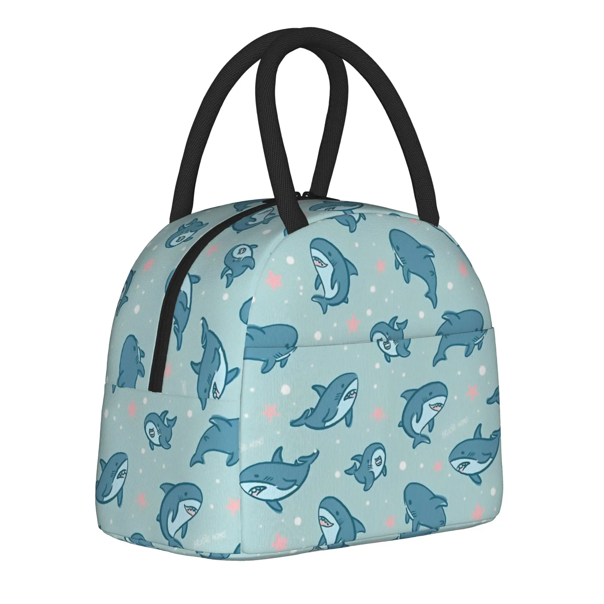 Brucie Blahaj Shark  Insulated Lunch Bags Leakproof Starry Whale Sharks Meal Container Thermal Bag Tote Lunch Box Food Handbags