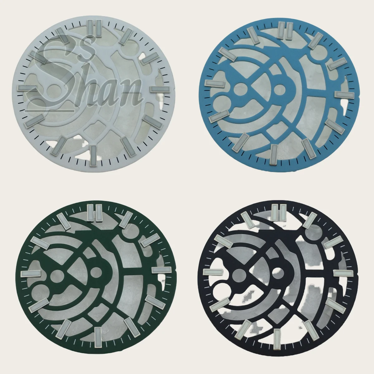 أسود أزرق أخضر أبيض الهاتفي 28.5 مللي متر ساعة الطلب صالح NH70 NH72 حركة الهيكل العظمي الجوف الهاتفي ل ساعة غواص الرجال الملحقات جزء