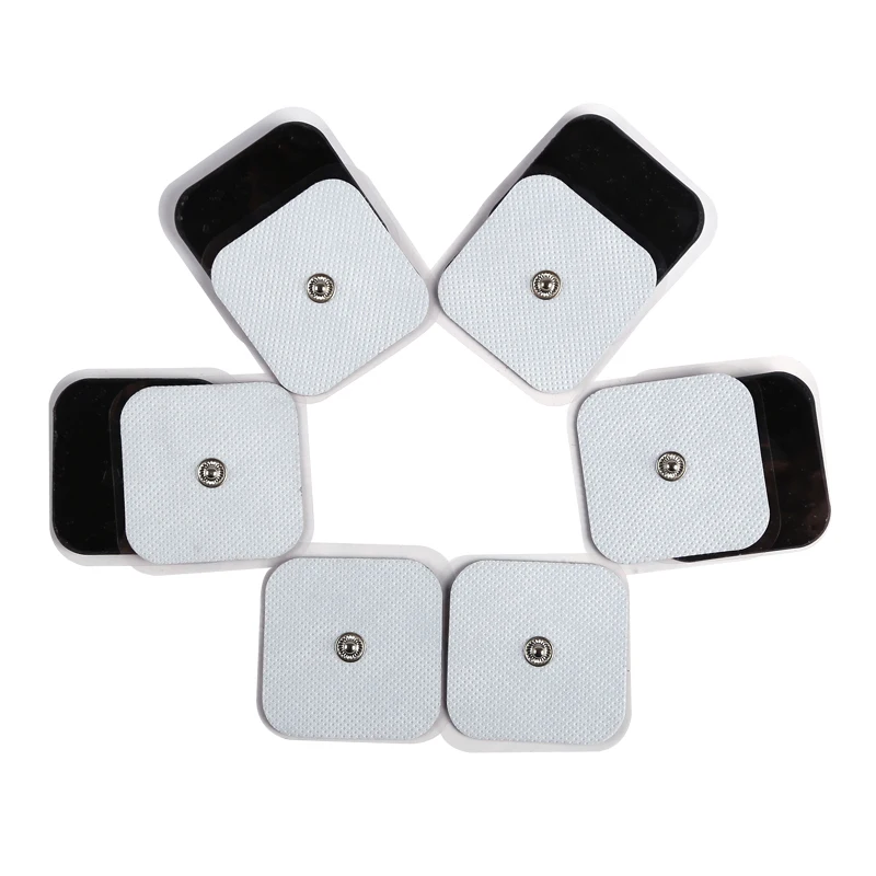 10 Pcs Nerve Stimulator Electrode Pads Conductive Electrodes Pads Use For TENS/EMS Unit Size 5cm*5cm With Button 3.5mm