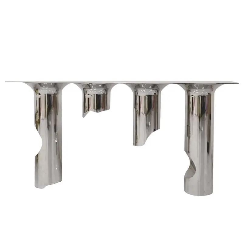 Light luxury stainless steel hotel lobby entrance table