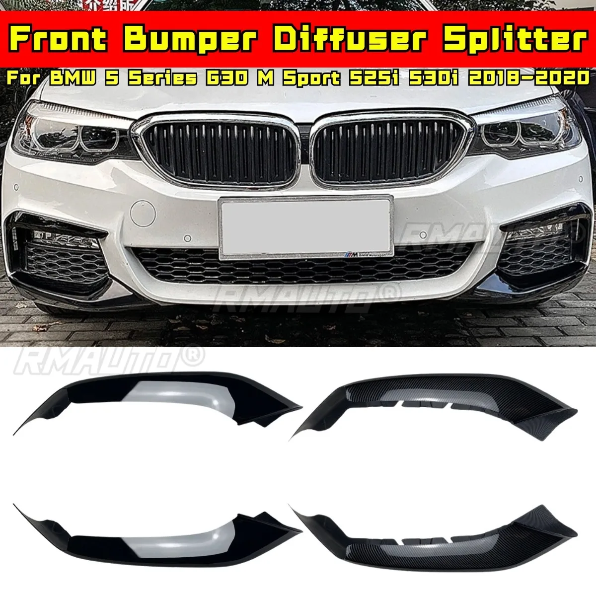 

Для BMW 5 серии G30 M Sport передний бампер сплиттер для BMW 5 серии G30 M Sport 525i 530i 2018-2020 автомобильные аксессуары