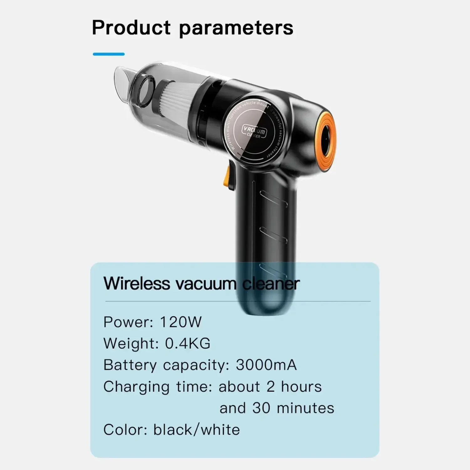 9000Pa Wireless Car Vacuum Cleaner Strong Suction Handheld Car Vacuum Cleaner &Car Dual Use Vacuum and Blow  Appliance