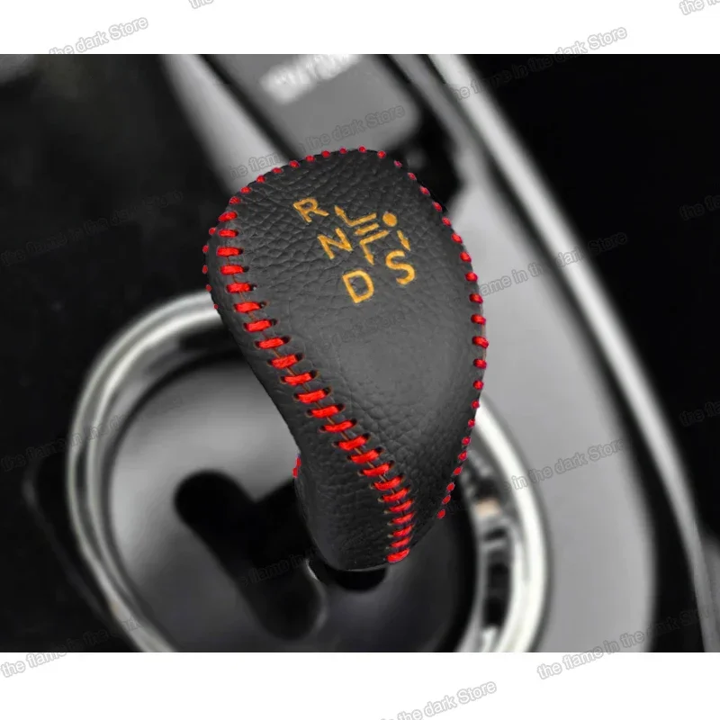 Leather Car Gear Lever Cover Pad for Toyota Corolla E170 Prius 2016 2017 2018 Hybrid Accessories Auto Shift Knob Accessories