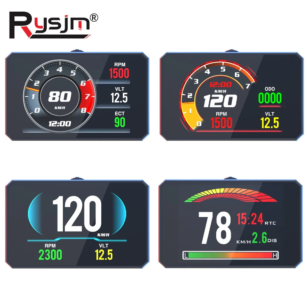 

P16 HUD Car Display Head Up Display OBD2 Diagnostic Tool Projector Digital Speedometer Gauge Security Alarm Fuel Consumption