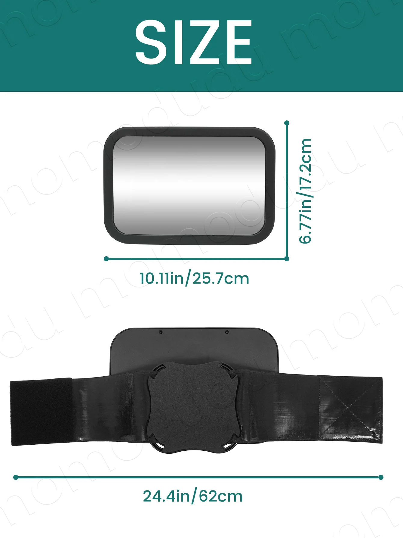 Fixed Headrest Baby Car Mirror 360° Rotation Clear Wide View, Easy Install, Compatible with Tesla & Other Models