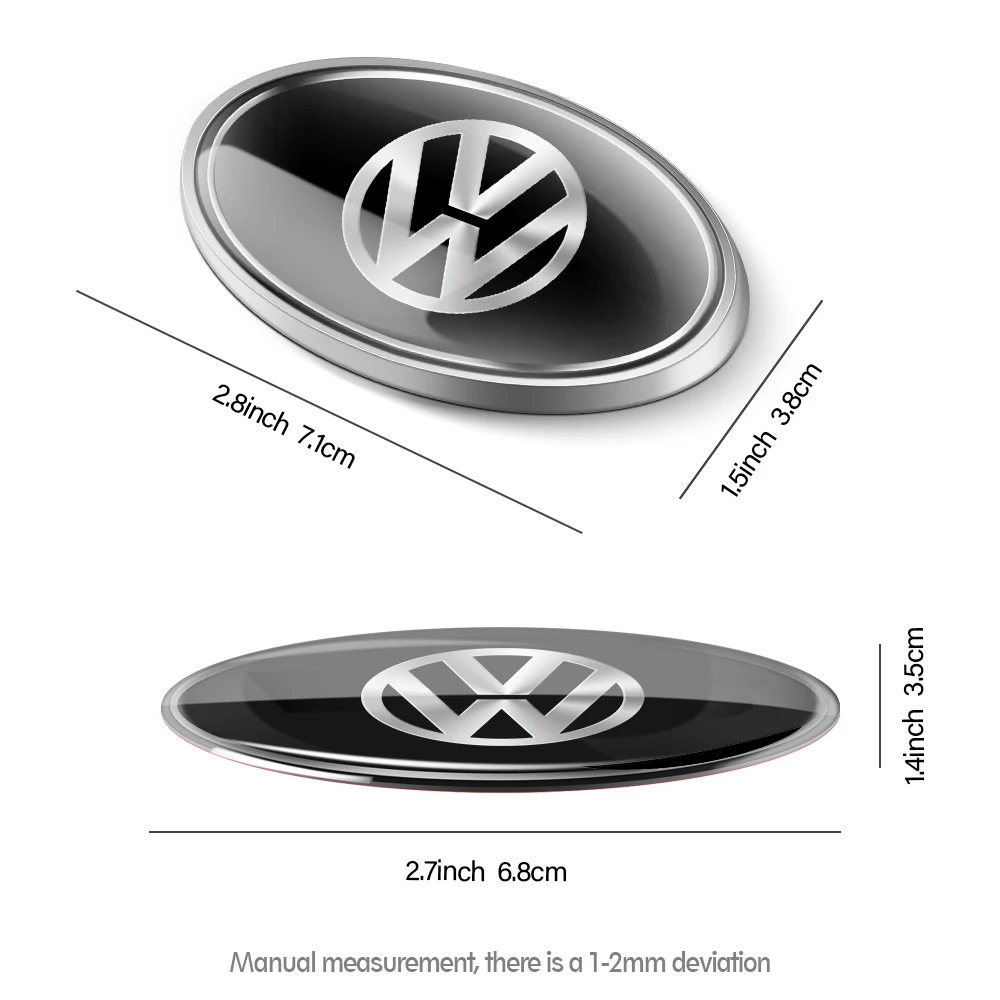 Oval aluminum stickers for car exterior decoration car accessories For Volkswagen VW GOLF Polo Tiguan GTI PASSAT TSI MK5 MK6