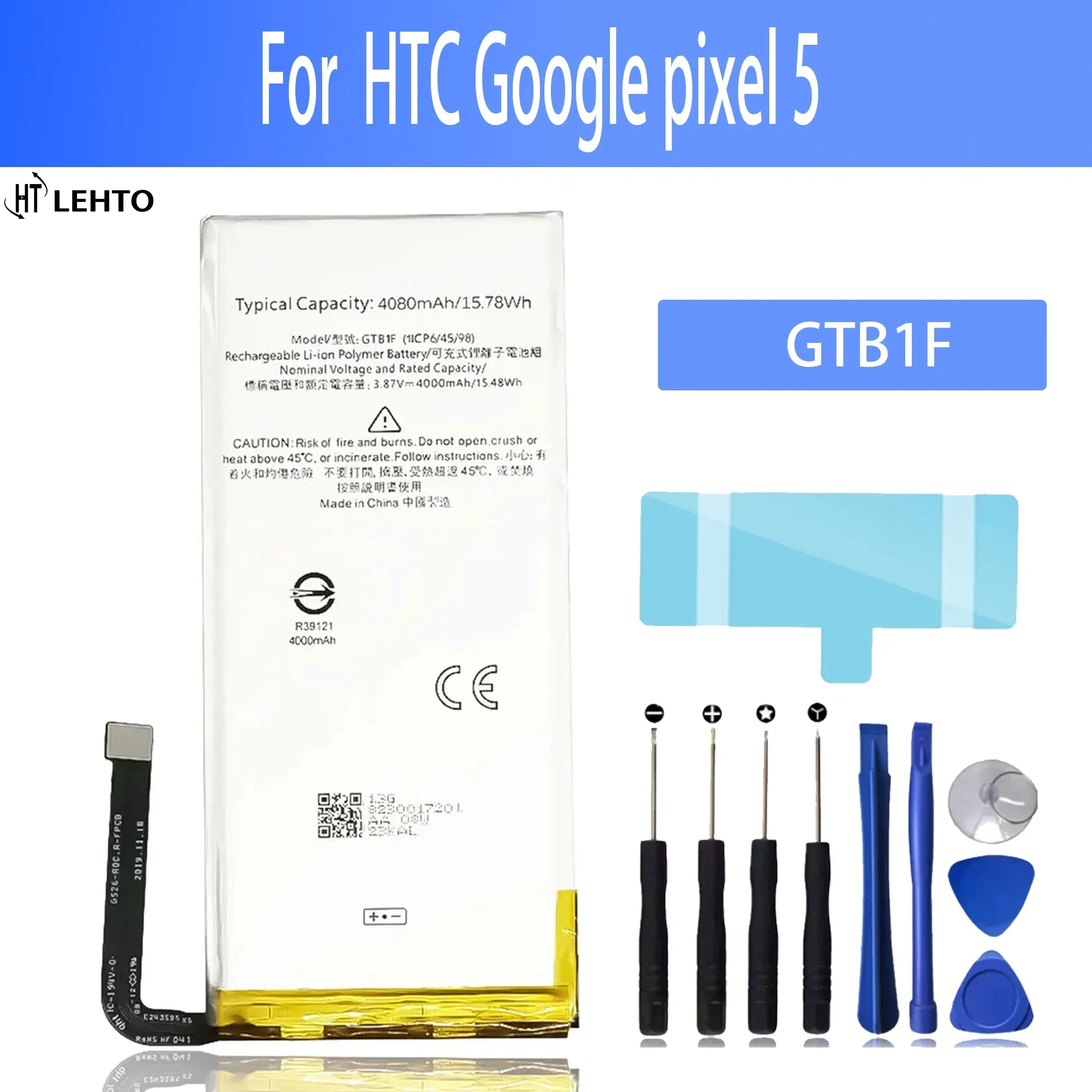 

New 100% Original High Quality 4080mAh GTB1F Battery For Google Pixel 5 GD1YQ GTT9Q Batteries