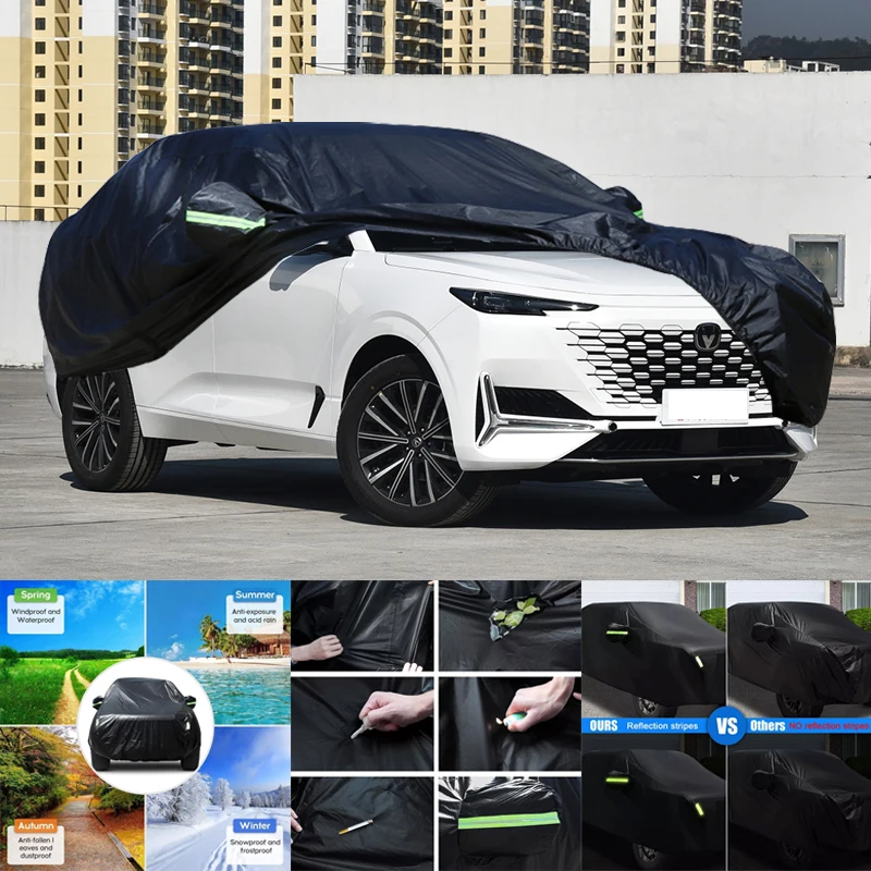 

For CHANGAN UNI K All-Weather Car Covers 6-in-1 Waterproof Dustproof UV Proof Snowproof Scratch Resistant Protection