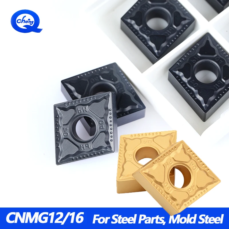 

10Pcs/Box CNMG1204-PM Turning Carbide Inserts Yellow Coating Black Coating Suitable For Steel, Cast Iron And Other Materials