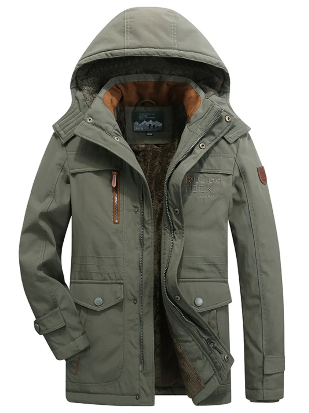 

Мужская утепленная хлопковая куртка средней длины на флисовой подкладке, осенне-зимняя, ветрозащитная, водонепроницаемая, морозостойкая, теплосберегающая