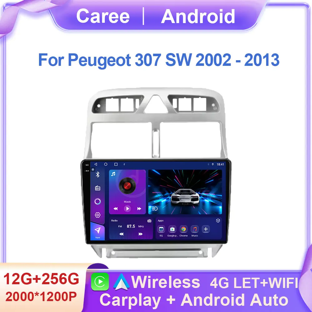

Android 14 Car Radio For Peugeot 307 SW 2002 - 2013 Multimedia Video Player Navigation GPS 4G Carplay Auto Stereo RDS DVD WIFI