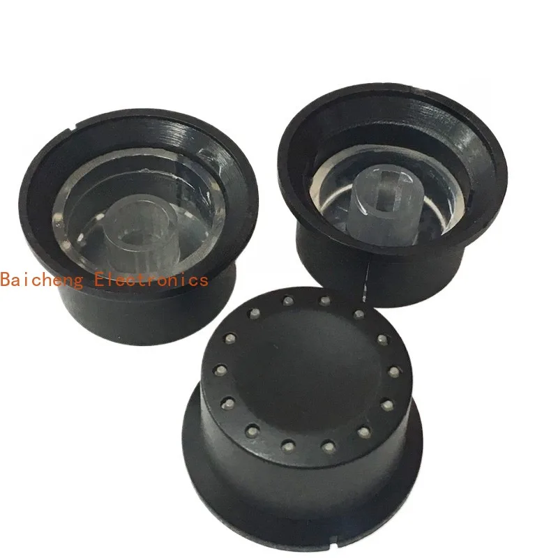 

10PCS Exquisite diameter 25 * 15MM transparent dot knob potentiometer cap switch cover with half axis flower axis core