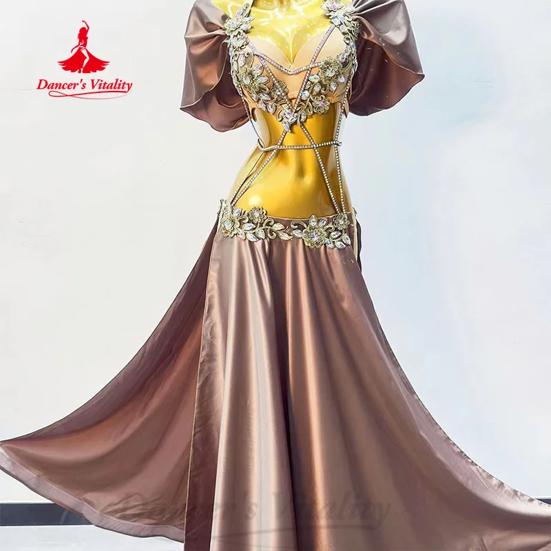 BellyDance Costume Women's Customized High-end Luxury Rhinestone Satin Dress Adult Children Oriental Dance Performance Clothing