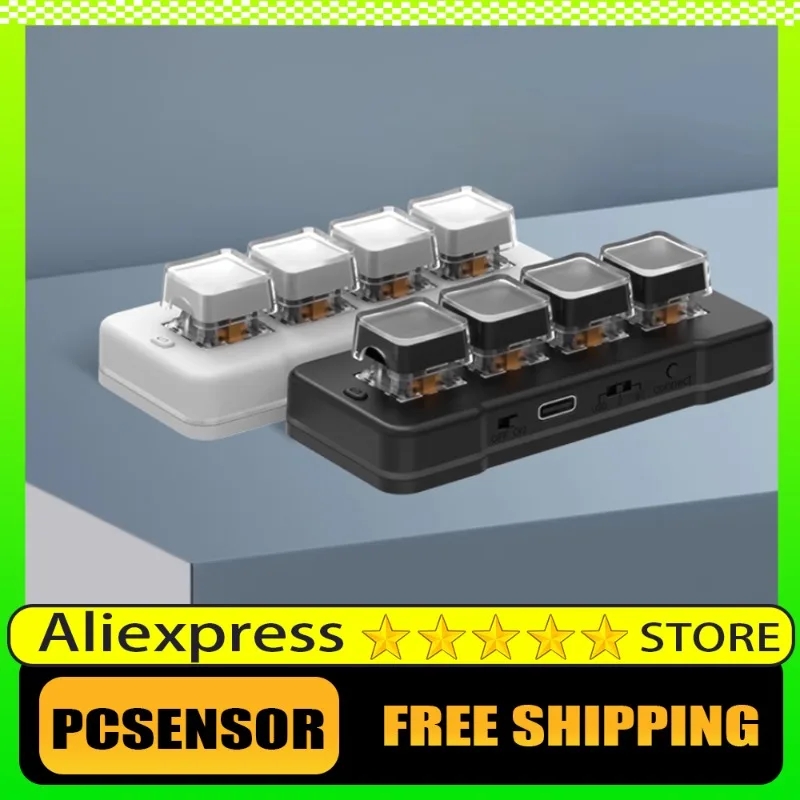 

MK424Pro 4-клавишная беспроводная мини-механическая клавиатура на заказ, макропрограммирование, клавиатура для копирования, ПК, ноутбука, офисная игровая клавиатура