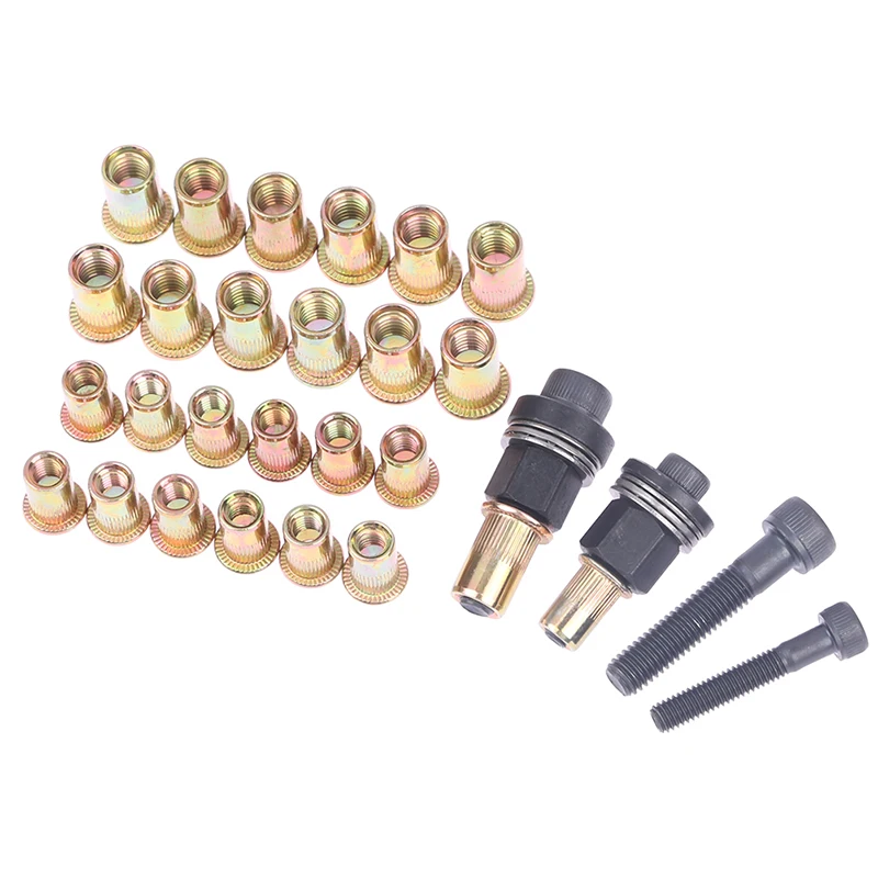 HOT! M6 M8 Rivet Nut Guns Manual Riveter Stainless Steel Column Hexagon Nuts AM6SS AM8SS DIY Drill Rivet Outer Hexagon Pull Rod
