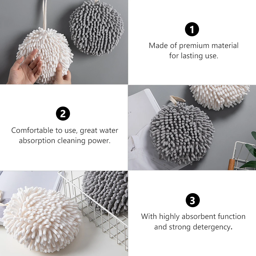 

2pcs Chenille H Towels Micro Fiber Dispenser Absorbent Cleaning Kitchen Cloth No Fading Hair Loss Fast Water Drying