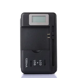 Indicatore LCD universale 2 in 1 Caricabatterie mobile da 32-55 mm Porta USB per caricabatterie per telefoni cellulari Ricarica spina USA/Regno Unito/UE