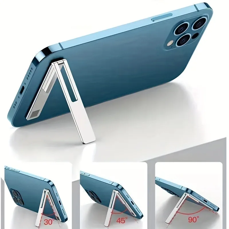 

Ultra-thin Minimalist Mobile Phone Holder Metal Folding Back Stick Phone Desktop Holder Portable Mobile Support Phone Stand