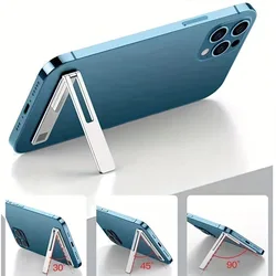 Ultra-Dunne Minimalistische Mobiele Telefoonhouder Metalen Opvouwbare Rugstok Telefoon Desktop Houder Draagbare Mobiele Ondersteuning Telefoonstandaard
