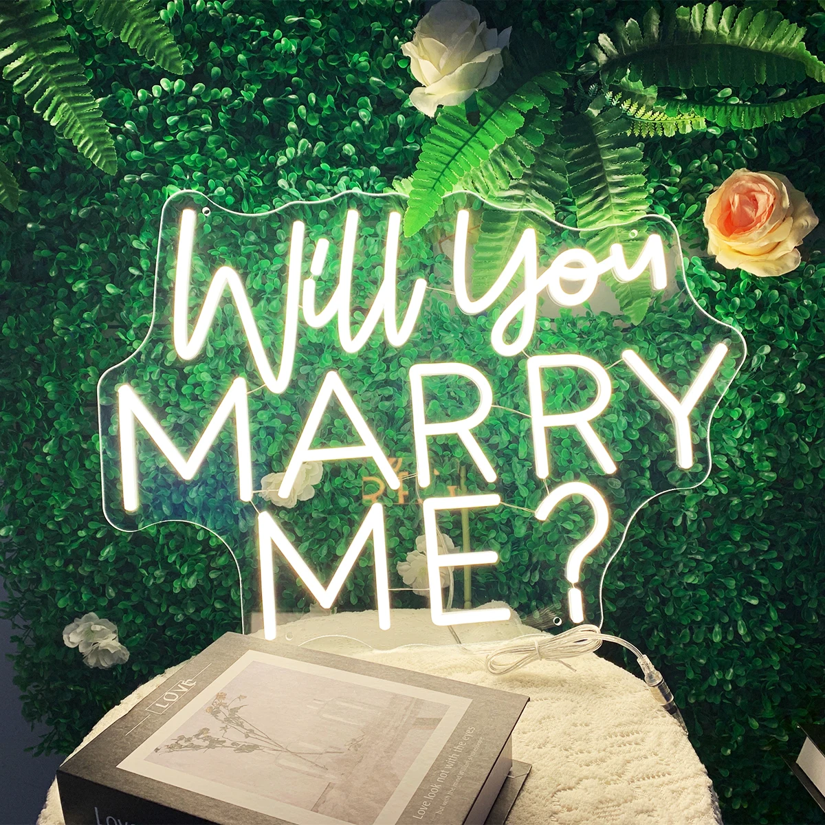 

Will you marry me Neon sign custom-made for couples confessing marriage proposal site layout to create a romantic atmosphere