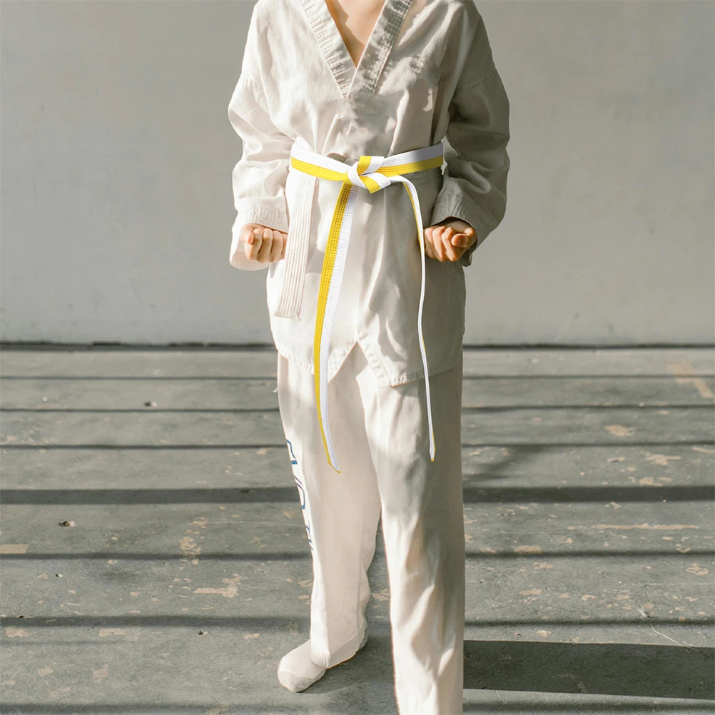 

Sports Taekwondo Belt Man Men's White Cotton Adult Martial Belts Karate Training Gear