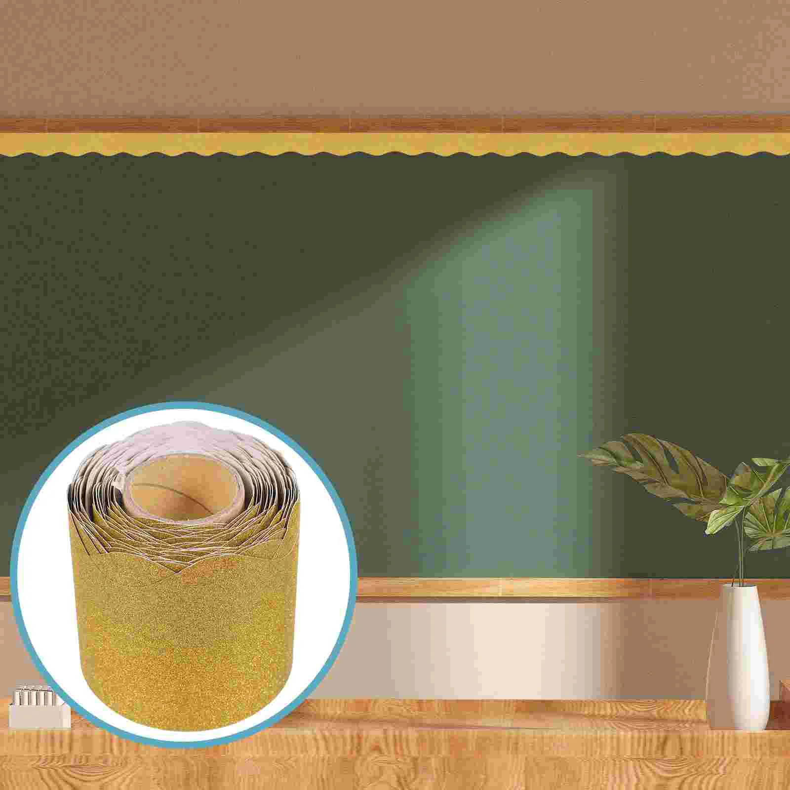 

Golden Border Sticker 5 7cmx10m Decorative Trim Classroom Bulletin Board Chalkboard Festival Accessories Removable