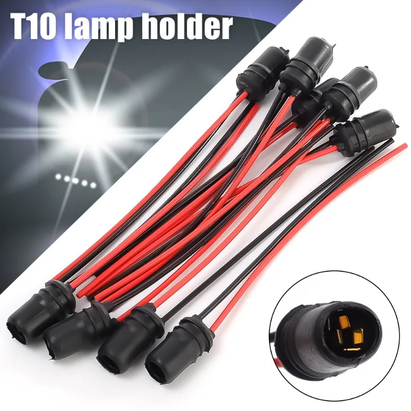 T10 W5W Car Wedge Light Bulb Socket Connector Holder Extension LED Lamp Bulb Base Holder Replacement Car Parts 6/1pcs