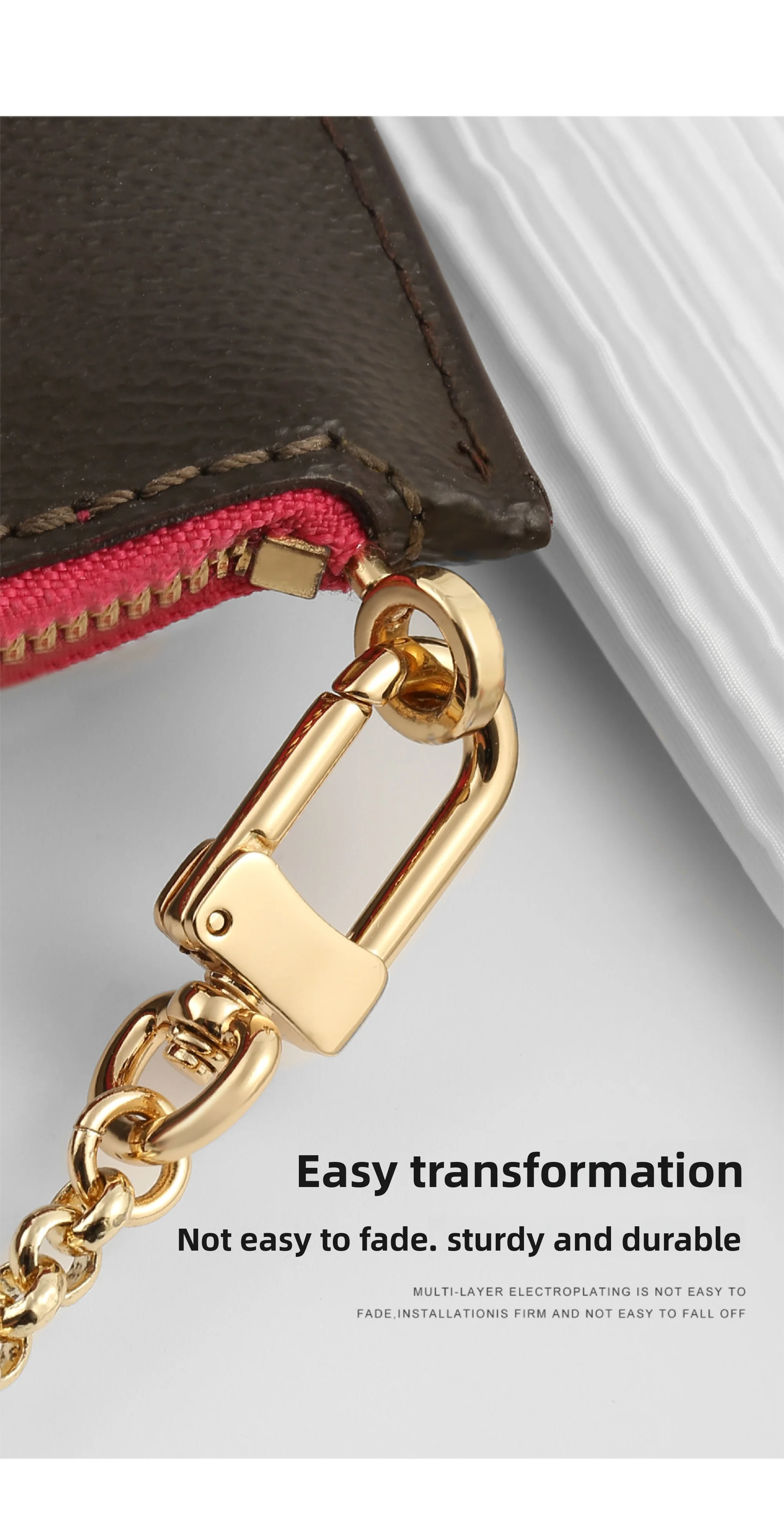 Bag Shoulder Strap For Lv Neverfull Bag Leather Bag Strap Extension Chain Underarm Bag Belt Crossbody Replacement Accessories