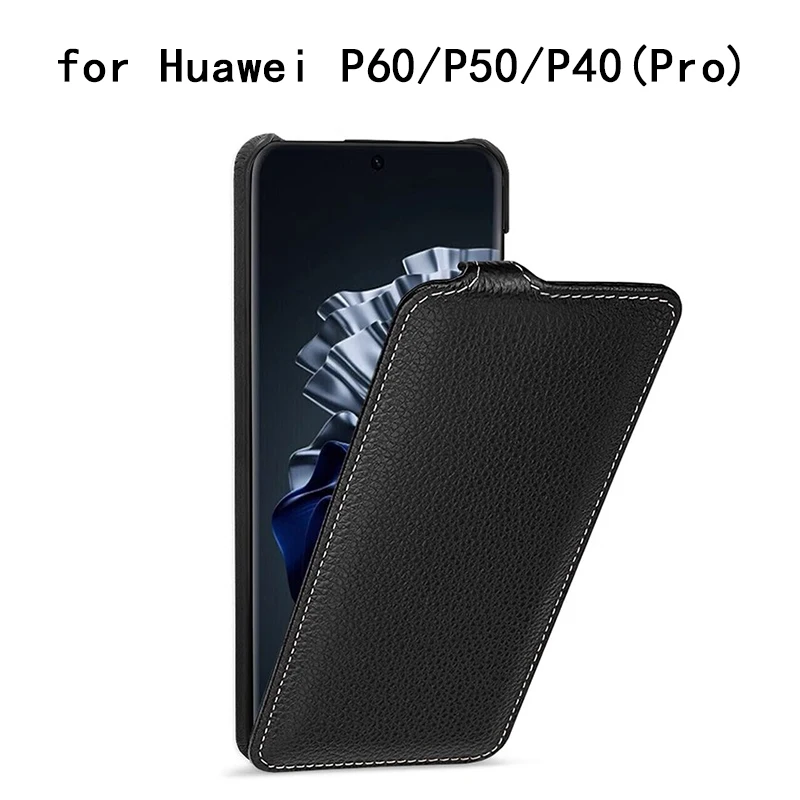 

New Fashion Flip Phone Case for Huawei P60 Carcasa P60 Pro Genuine Leather Funda for Huawei P50 P50Pro Cover P40/P40 Pro Coque