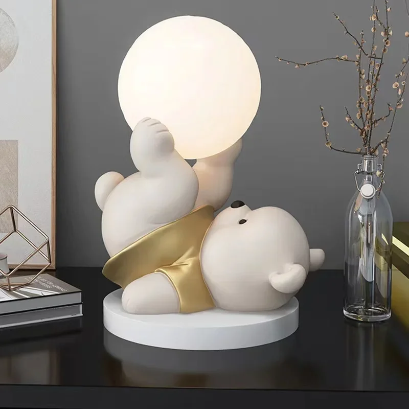 Bedroom Bedside Cute Bear Decorative Table Lamp Good-looking Atmosphere Design Sense Small Night Lamp Birthday Gift