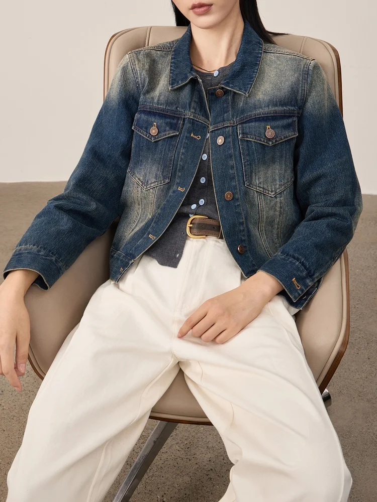 

Naguagu Women's ort Jeans Jaet Cotton Polyester Blend Vintage Sle Casual Commute Faion Autumn New Arrival