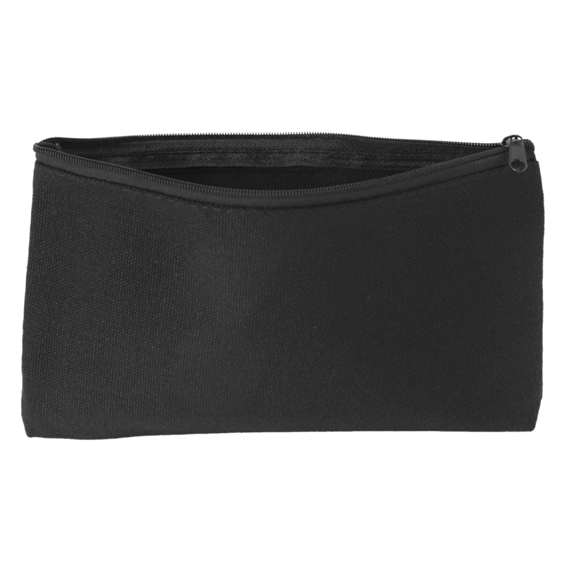 120 ชิ้นผ้าใบซิปกระเป๋ากระเป๋าผ้าใบแต่งหน้ากระเป๋าดินสอ Blank DIY Craft กระเป๋าสําหรับเดินทาง DIY Craft โรงเรียนสีดํา